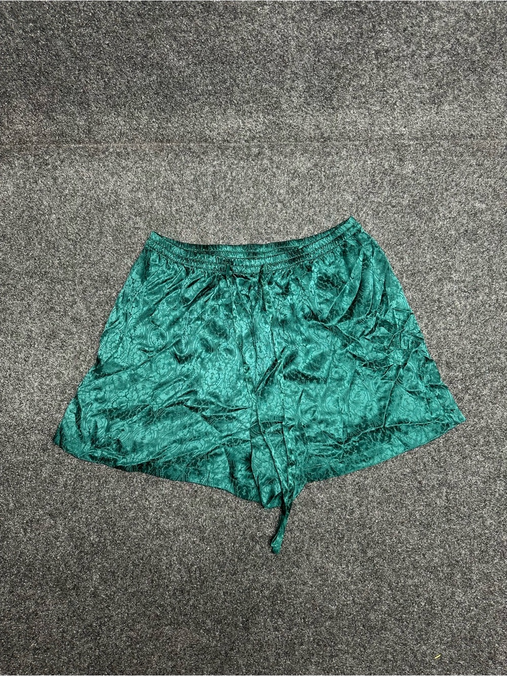 Emerald silk shorts damask medium brocade luxury lingerie pajama natural fibers